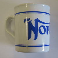 Norton Mug 10oz coffee cup ceramic motorcycle Commando Blue logo white UK Made