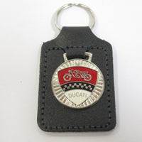 vintage Ducati key fob motorcycle leather key chain moto