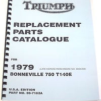 Triumph replacement parts book 1979 Bonneville 750 T140E T140 USA 99-7102A Late