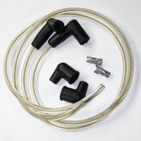 Clear ignition wire set for twin cut at 28" copper core spark plug wires Triumph