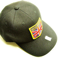 Union Jack Emblem Hat baseball cap motorcycle patch black ballcap United Kingdom