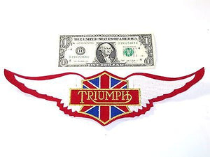 Triumph Wings Back Patch vintage embroidered jacket British Union Jack UK