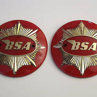 BSA gas tank BADGES red & gold 65-8193 badge set pair UK Made high quality