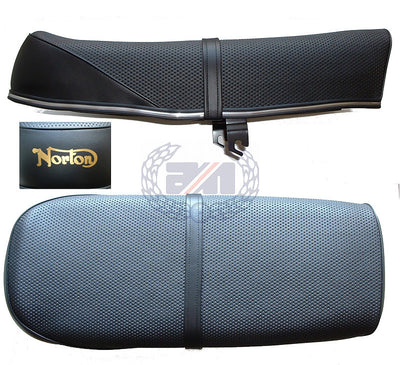 New Seat Norton Commando 850 Interstate MK2 seat 06-3677 Basket Weave OEM gold logo