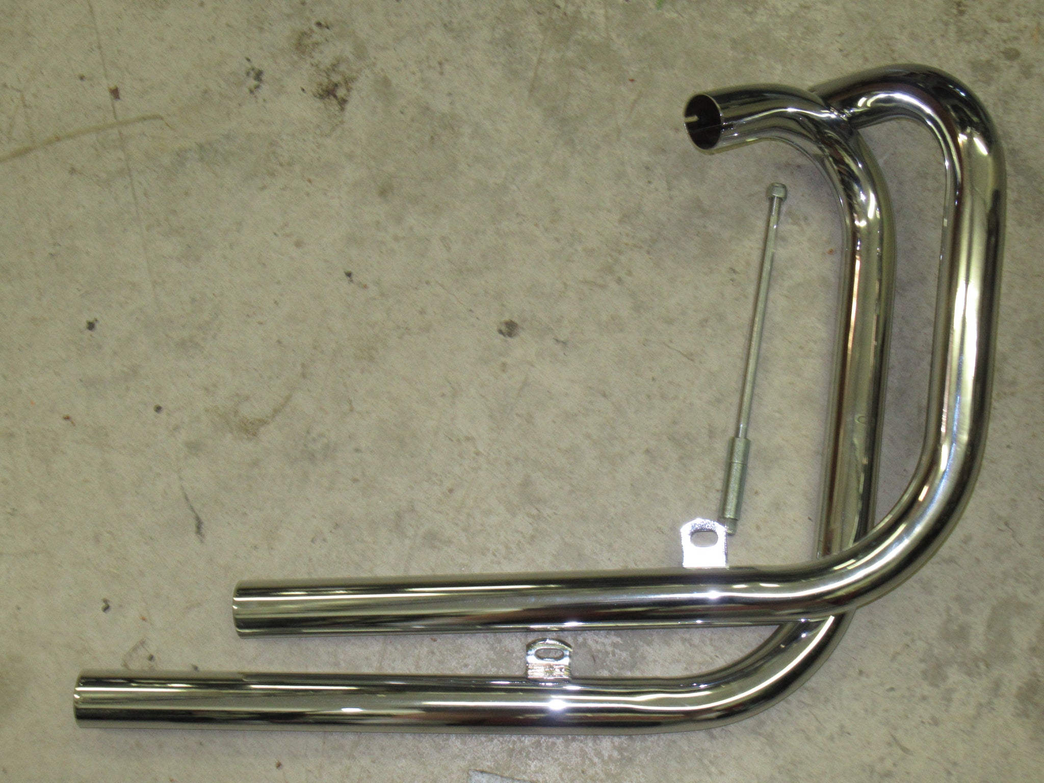 Triumph header pipe set Unit 500 custom side pipes T100 | Steadfast Cycles
