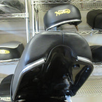 New Seat Norton Commando 750 Roadster ribbed top chrome trim w strap UK Made Andover
