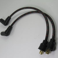 Copper Spark Plug Wires Triumph 6T 1961 1962 pre-unit woven cloth wire set black w red