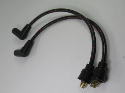 Copper Spark Plug Wires Triumph 6T 1961 1962 pre-unit woven cloth wire set black w red