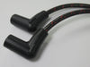 Copper Spark Plug Wires Triumph 6T 1961 1962 pre-unit woven cloth wire set black w red