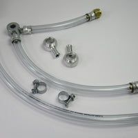 Fuel line set Amal Monoblock Triumph T100 Daytona 1967 w half width bowl crossover pipe