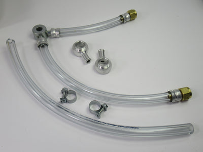 Fuel line set Amal Monoblock Triumph T100 Daytona 1967 w half width bowl crossover pipe