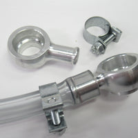 Fuel line set Amal Monoblock Triumph T100 Daytona 1967 w half width bowl crossover pipe