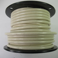 White woven cotton covered Spark Plug Wire 7mm stranded copper Core By The Foot
