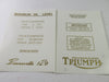 Waterslide decal sheet Triumph pre-unit 650 500 Thunderbird twin gold