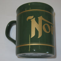 Norton Mug 10oz coffee cup ceramic motorcycle Gold logo Racing green UK Made