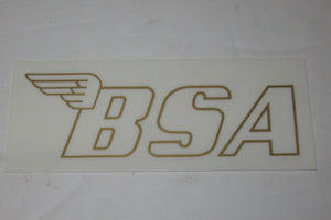 BSA Decal peel and stick gas tank decal sticker gold logo 4" x 1 1/2"