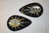 BSA tank badge set tear drop pear emblem UK made High Quality Black gold