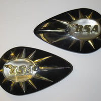 BSA tank badge set tear drop pear emblem UK made High Quality Black gold