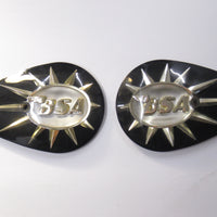 BSA tank badge set tear drop pear emblem UK made High Quality Black gold