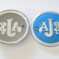 AJS tank badge blue & silver AMC petrol tank 1956 57 58 59 60 emblem 022362