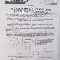 Power Box Boyer Bransden Dynamo regulator 12V negative Ground
