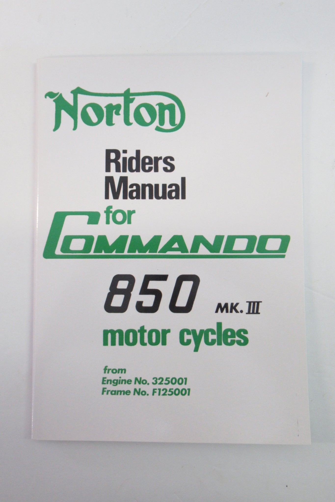 Norton Commando 850 MK3 MKIII Rider's Manual Handbook 06-6240 OEM UK m ...
