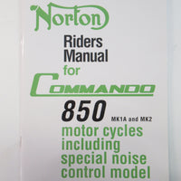 Norton Commando 850 MK1A MK2 MKII Riders Handbook Manual 06-5321 OEM