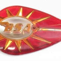 BSA red gold tank badge left side