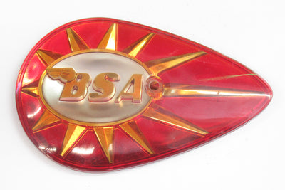 BSA red gold tank badge left side