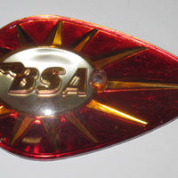 BSA red gold tank badge left side