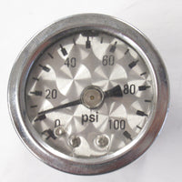 Oil Pressure gauge PSI 0-100psi bar Brushed metal face