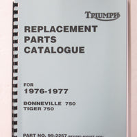 99-2257C Triumph Bonneville 750 Tiger 750 replacement parts catalogue book 1967-1977