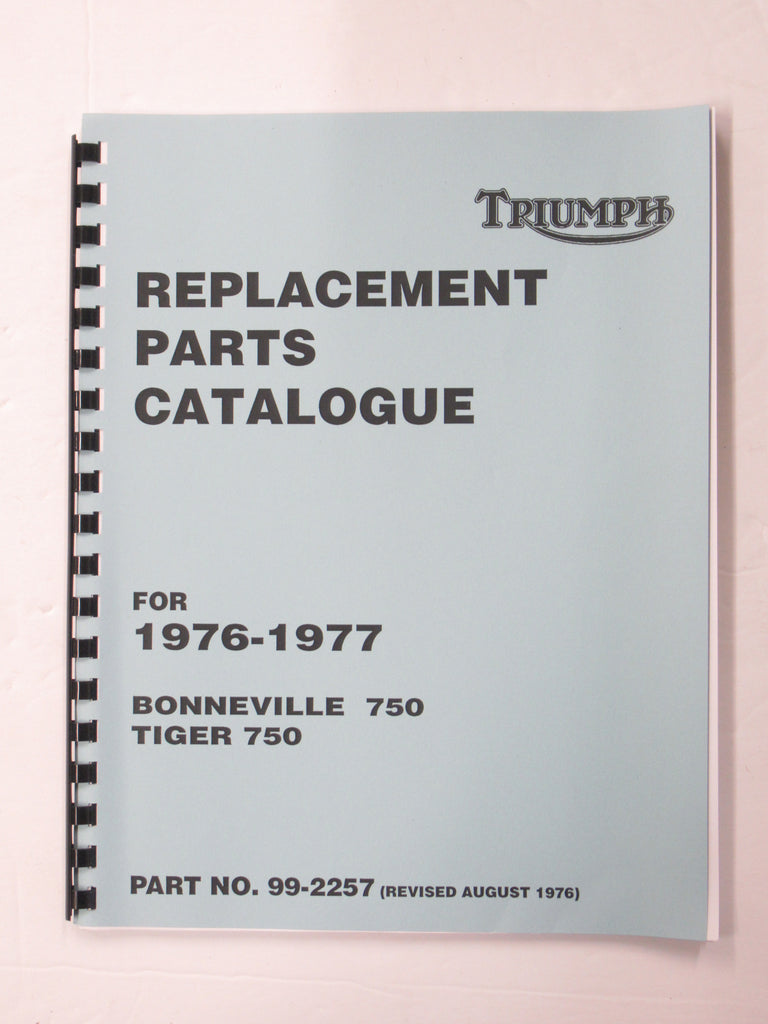 992257C Triumph Bonneville 750 Tiger 750 replacement parts catalogue