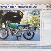 2024 Calendar Andover Norton Motorcycle 750 850 Commnando Mercury MK3 Atlas