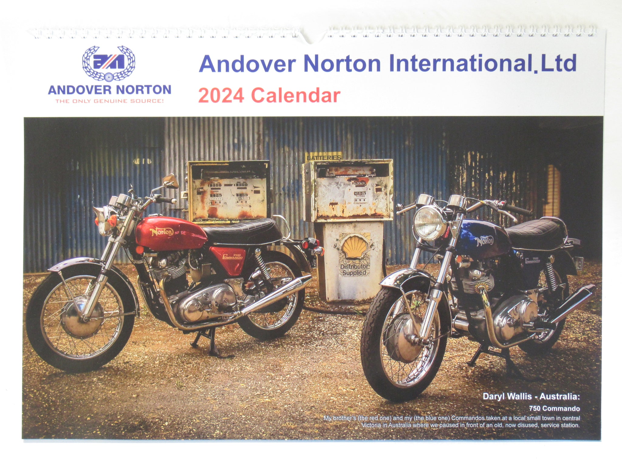 2024 Calendar Andover Norton Motorcycle 750 850 Commnando Mercury MK3