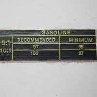 Norton Gasoline recommended decal Commando Atlas 9:1 / 10:1 NOS peel and stick Dryfix