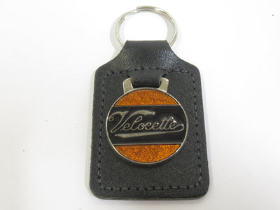 vintage Velocette motorcycle key fob leather
