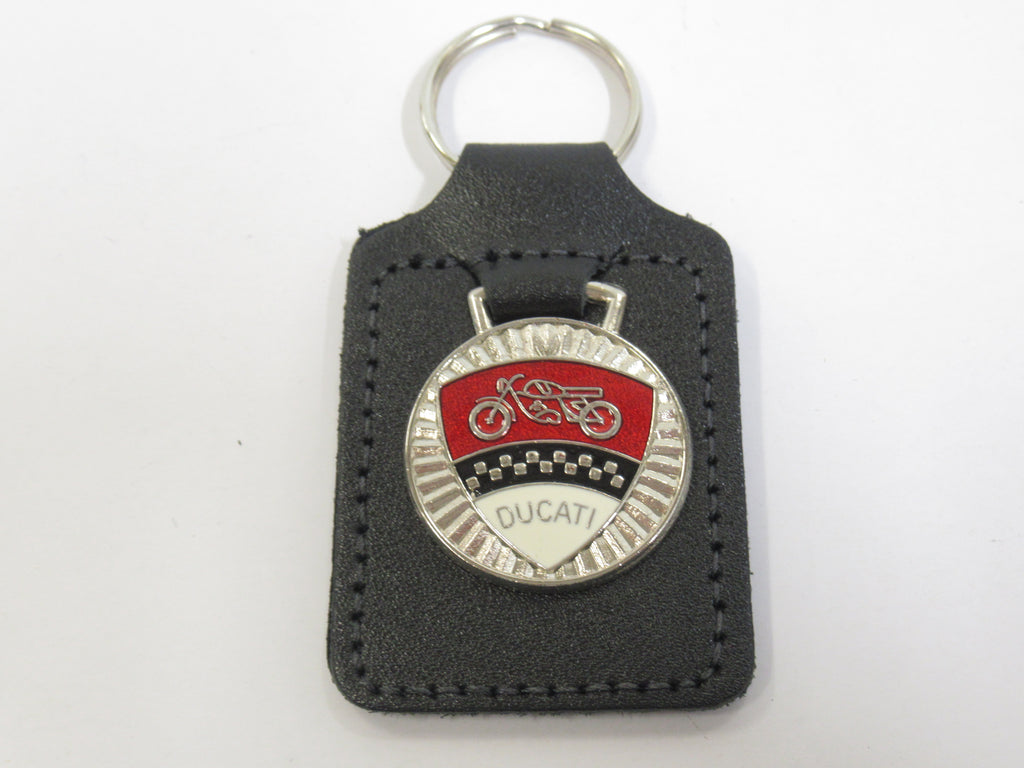 vintage Ducati key fob motorcycle leather key chain moto