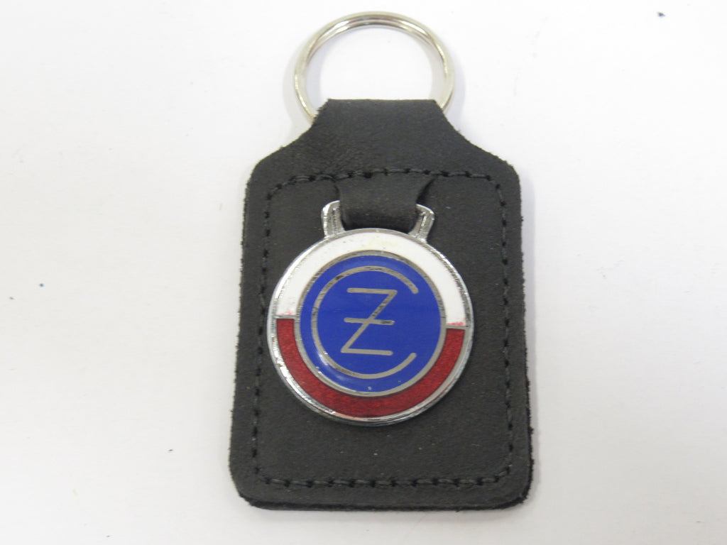 vintage CZ motorcycle key fob leather moto