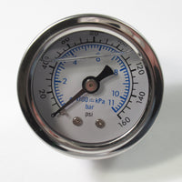 Oil pressure gauge PSI 0-100psi KPA 0-1100kpa / bar White face with blue black text