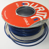 Lucas wire by the foot, 1 foot of Blue wire with a Black stripe UK Made