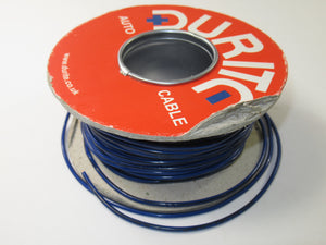 Lucas wire by the foot, 1 foot of Blue wire with a Black stripe UK Made