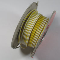 Lucas wire by the foot, 1 foot of Yellow wire with White stripe UK Made