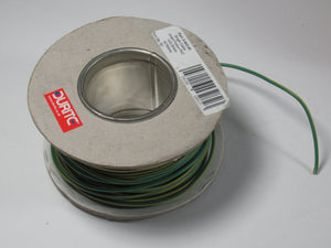 Lucas wire by the foot, 1 foot of Green wire with Yellow stripe UK Made