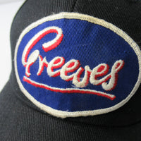 GREEVES black hat vintage motorcycle ball cap griffon scottish rbs uk