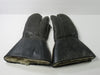 Black leather cold weather gauntlet gloves Vintage motorcycle retro Medium to large 1950s