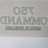 06.1044 DECAL 750 COMMANDO MADE IN ENGLAND Dryfix