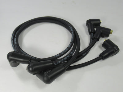 15" 7mm Vintage Style Spark Plug Wire For Triumph/BSA 500/650 A65 A50 - Red With Black & Yellow Tracers