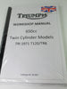 Triumph Workshop Manual 650 40cu in. Twins 99-0947 KE 00001 book catalog