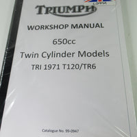 Triumph Workshop Manual 650 40cu in. Twins 99-0947 KE 00001 book catalog